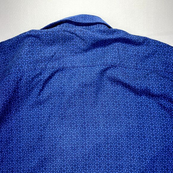 Nat Nast Luxury Originals Shirt Mens XL Blue Short Sleeve Geometric Print Btn Up - Picture 14 of 16